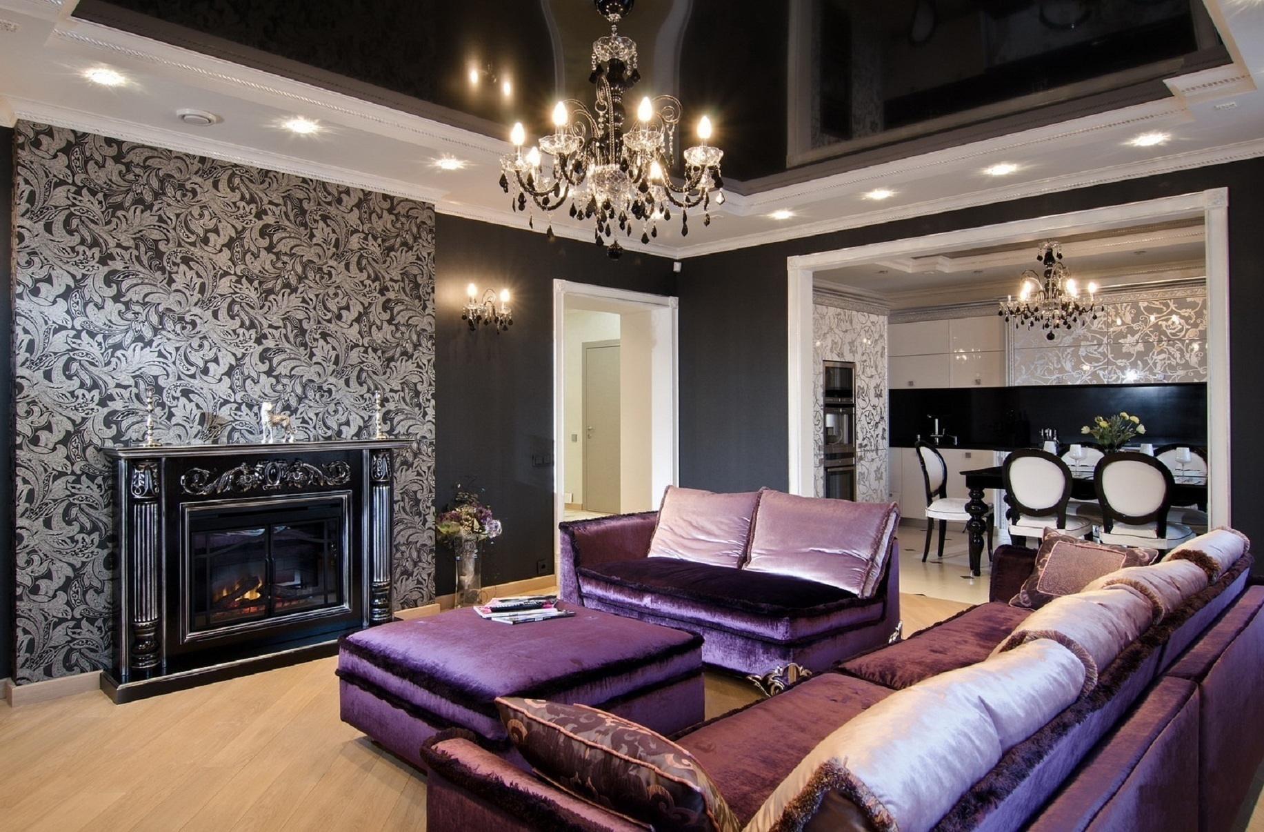 จิตรกรรมฝาผนังในห้องนั่งเล่นอาร์ตเดโค