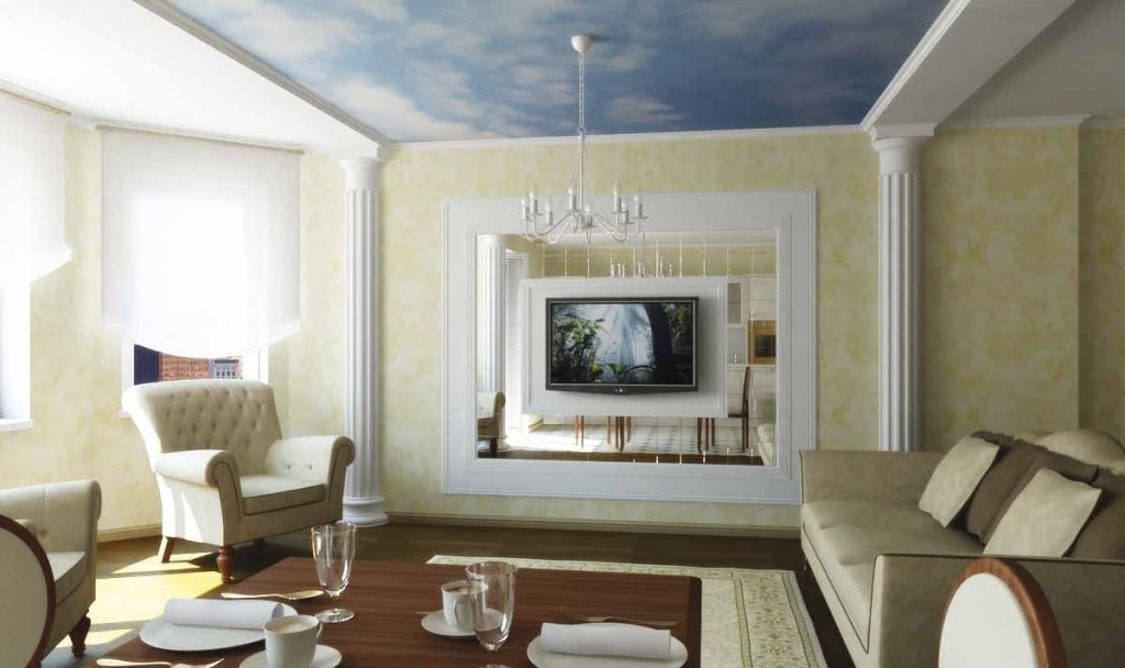 Mezze colonne all'interno del soggiorno