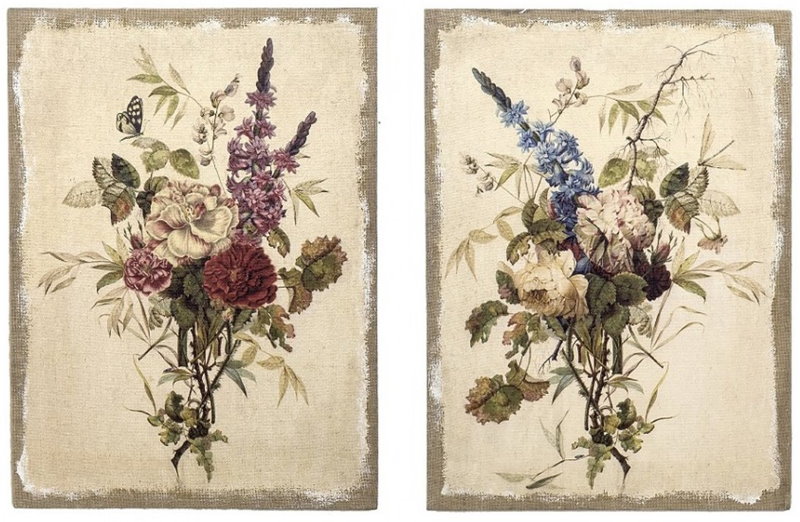 Bouquets de fleurs sur des affiches de chambre de style provençal