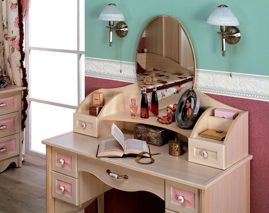 โต๊ะเครื่องแป้งมีสไตล์สำหรับเด็กผู้หญิงวัยรุ่น