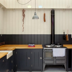 doublure à l'intérieur de la photo de la cuisine