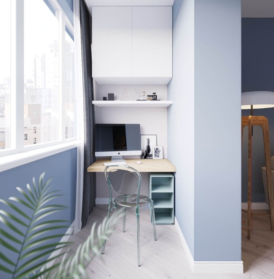 L'intérieur du balcon après avoir combiné avec le salon