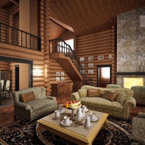 Groupe canapé dans un grand salon