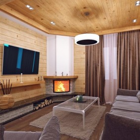 Rideaux bruns sur la fenêtre du hall