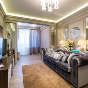 Canapé luxueux avec revêtement textile