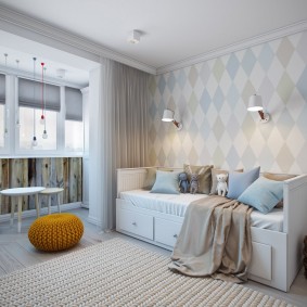 Canapé-lit pour enfants avec tiroirs