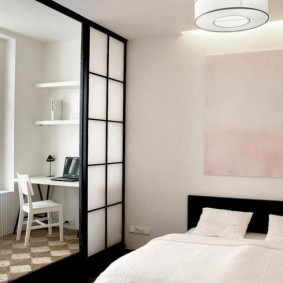 Paravent coulissant avec verre dépoli