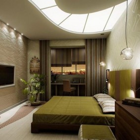 Plafond à deux niveaux dans la chambre