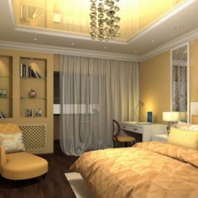 Intérieur de la chambre avec cheminée