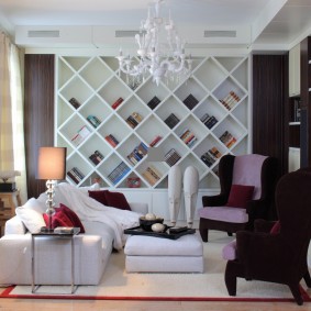 Étagères en forme de losange blanc