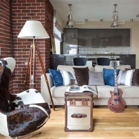 Fauteuil confortable avec revêtement en cuir