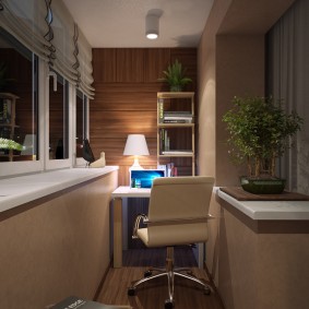 Nội thất của ban công sau khi tham gia phòng khách