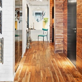 Couloir élégant avec garniture en bois