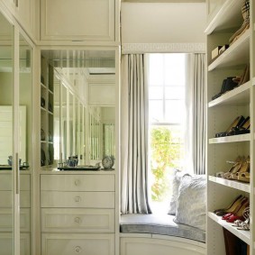 Narrow window in the bedroom