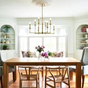 Natural wood dining table