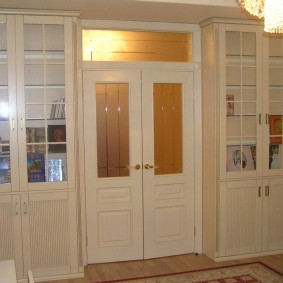 Interior door with glass inserts