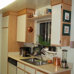 Hanging cabinets in a small kitchen