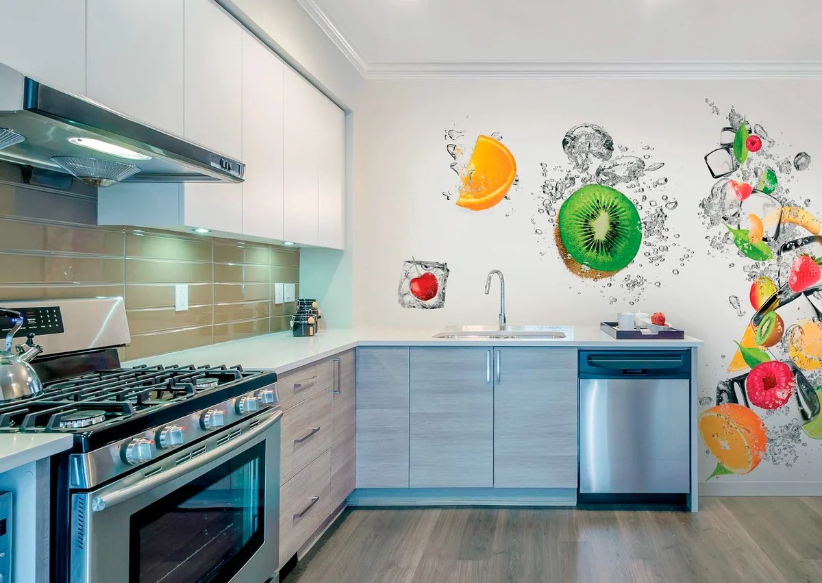 papier peint photo dans la cuisine