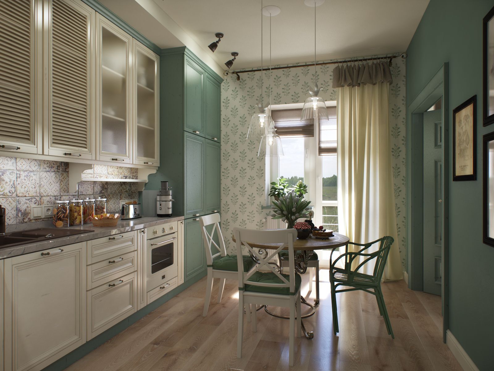 Cuisine de style méditerranéen de 9 m²