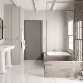 pintu kelabu dalam pilihan reka bentuk apartmen