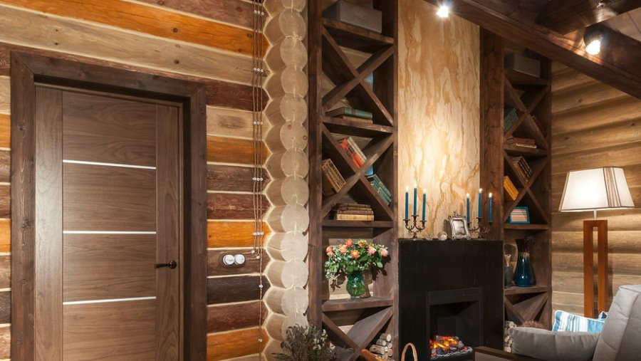 Éclairage d'une zone de loisirs dans le salon à la campagne