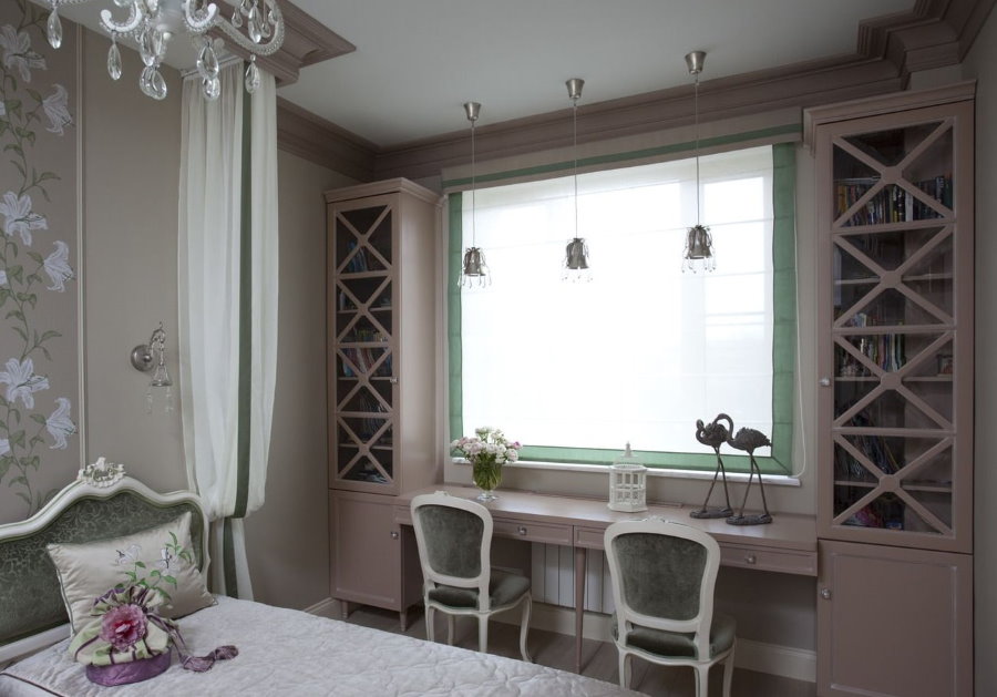 Narrow lockers in a girl's room