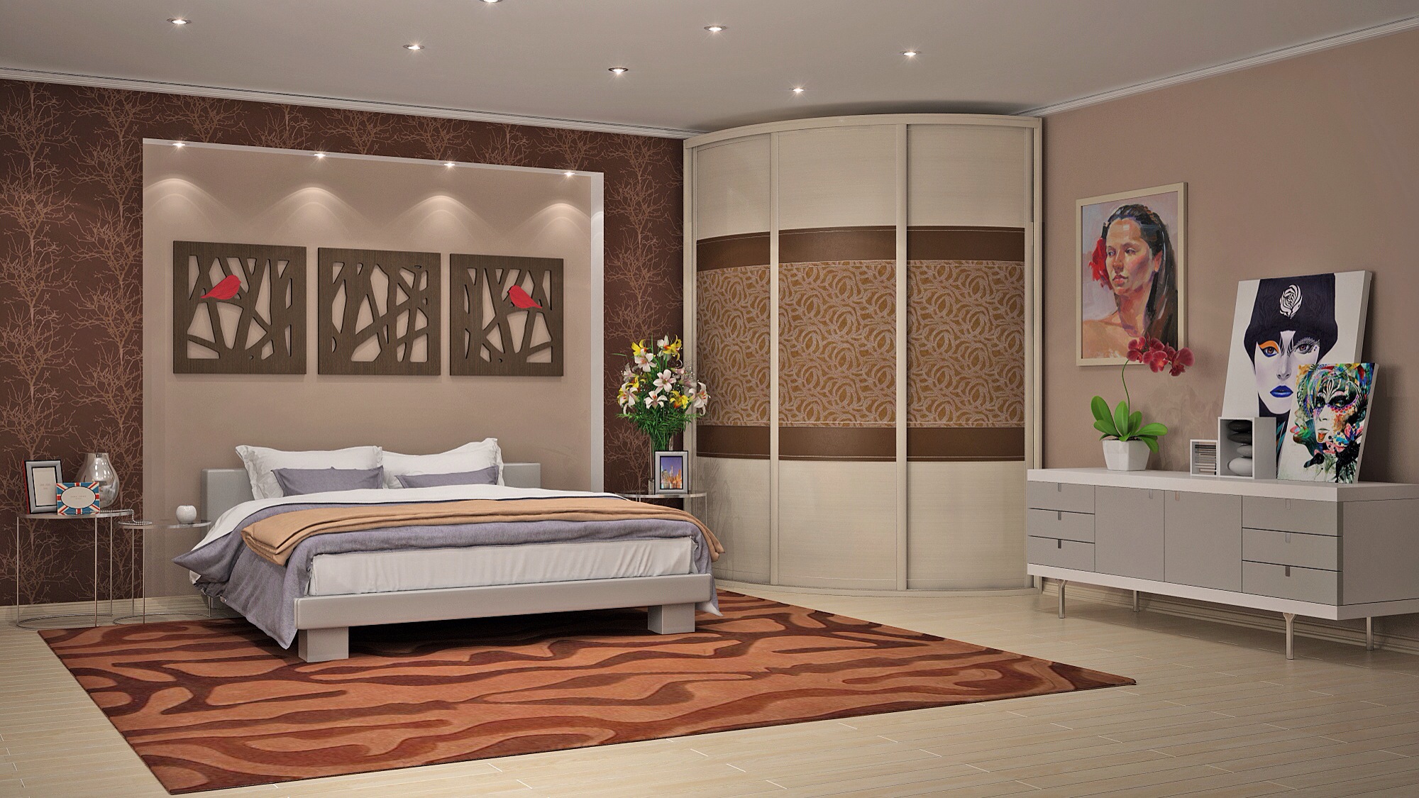 penderie radiale dans la chambre